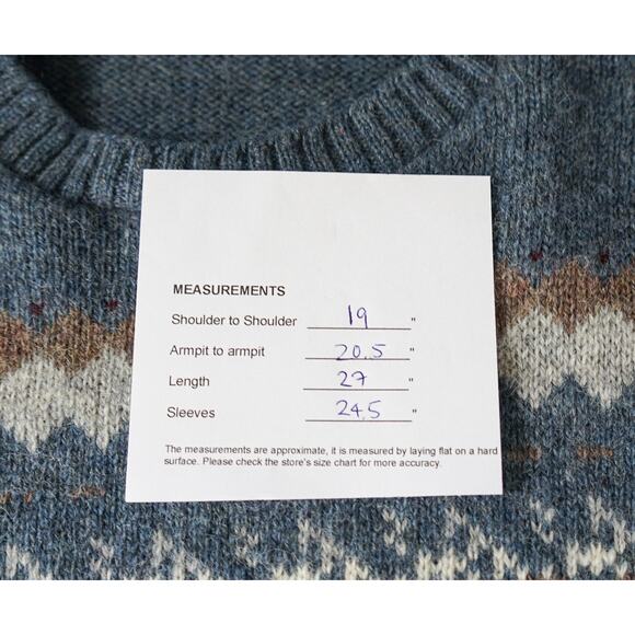 VTG Men Puritan Fair Isle Nordic Wool Blend Knit Sweater L Preppy Cabin Grandpa - Picture 13 of 13